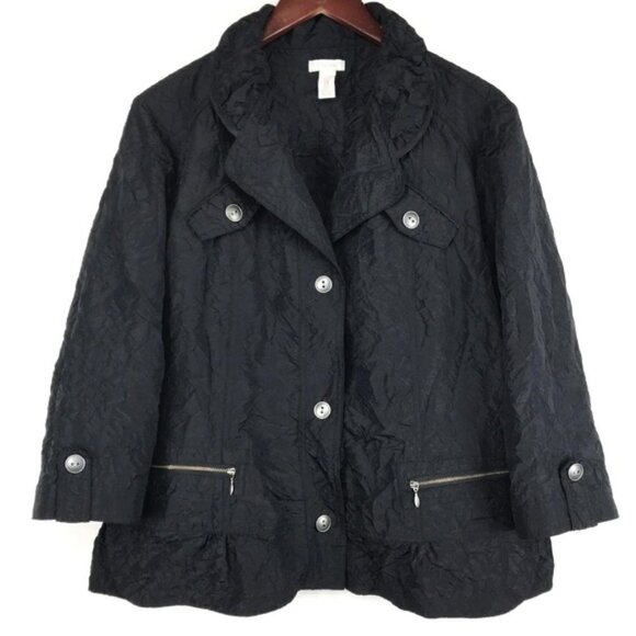 Chico's Jackets & Blazers - Chico's Crinkle Shaya Packable Jacket Sz 0 S